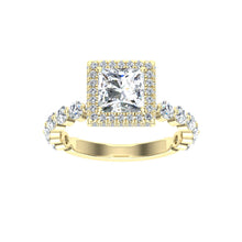Load image into Gallery viewer, The Marlin - Princess Cut Double Edge Halo Ring