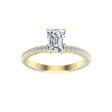 Load image into Gallery viewer, The Emery- Emerald Cut Micro Pavé Ring