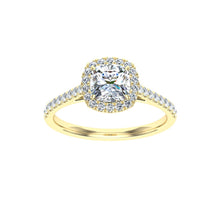 Load image into Gallery viewer, The Clara - Cushion Cut Halo Ring