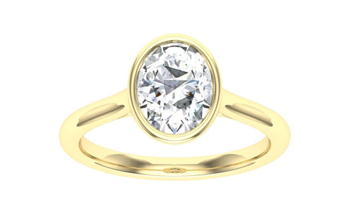 The Maya - Oval Cut Bezel Solitaire Ring