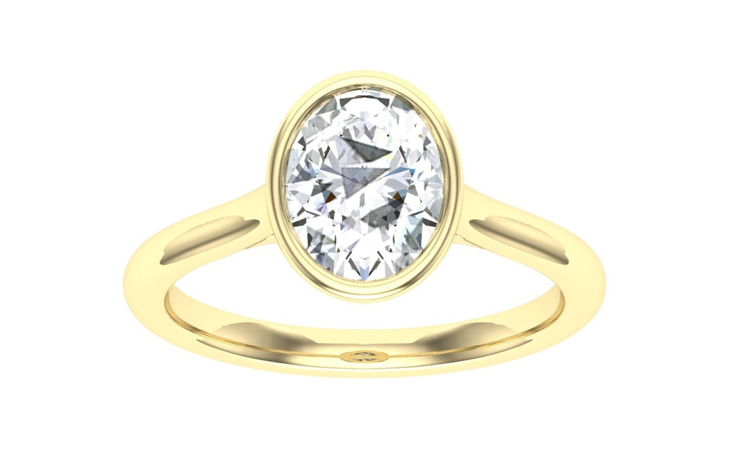 The Maya - Oval Cut Bezel Solitaire Ring