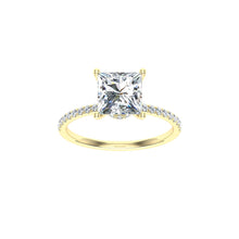 Load image into Gallery viewer, The Aleah - Princess Cut Hidden Halo Ring