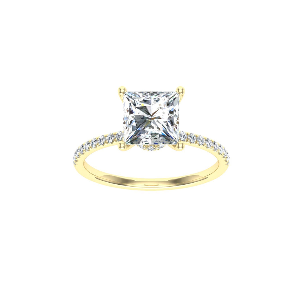 The Aleah - Princess Cut Hidden Halo Ring