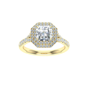 The Phoebe -Asscher Cut Double Halo Ring