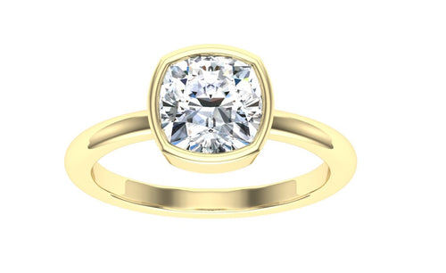 The Zuri - Cushion Cut Bezel Solitaire Ring