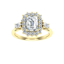 Load image into Gallery viewer, The Grace - Emerald Cut Halo Ring