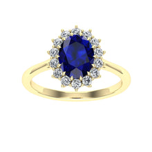 Load image into Gallery viewer, Sunburst Oval Sapphire Ring