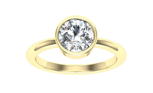 The Ash - Round Cut Bezel Solitaire Ring