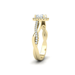The Angelina - Cushion Cut Twisted Band Ring