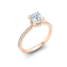 Load image into Gallery viewer, The Hannah - Cushion Cut Hidden Halo Ring