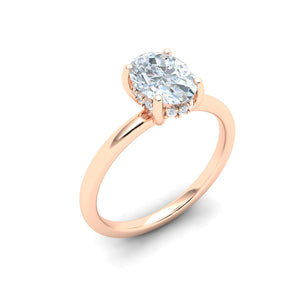 The Nicky - Oval Cut Hidden Halo Ring