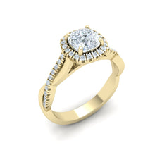 Load image into Gallery viewer, The Angelina - Cushion Cut Twisted Band Ring