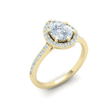 Load image into Gallery viewer, The Ella - Pear Cut Half Eternity Pavé Ring