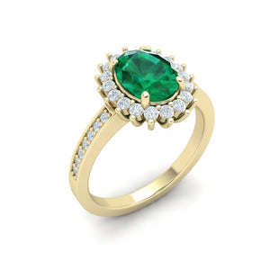 The Caitlyn - Oval Emerald Halo Ring