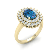 Load image into Gallery viewer, The Kendra - Sapphire Double Halo Ring