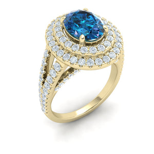 The Ayesha - Sapphire Double Halo Ring