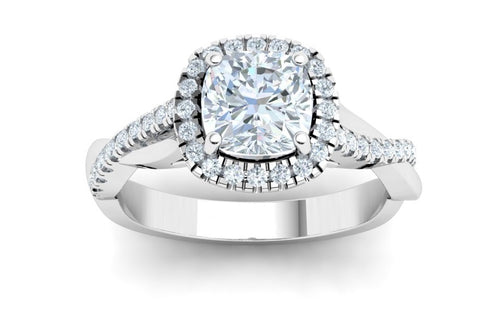 The Angelina - Cushion Cut Twisted Band Ring