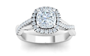 The Angelina - Cushion Cut Twisted Band Ring