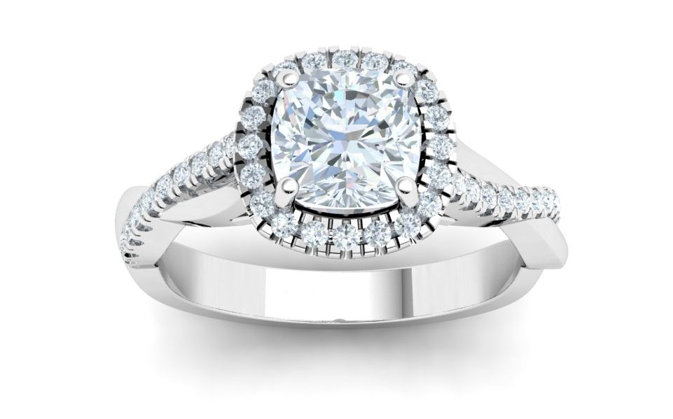 The Angelina - Cushion Cut Twisted Band Ring