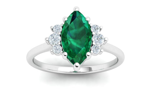 The Heather - Marquise Emerald Ring