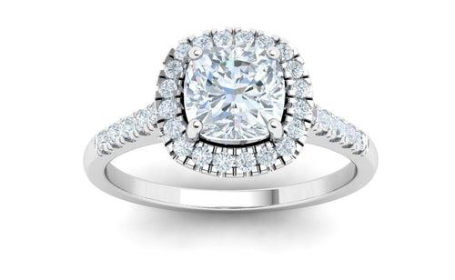 The Gigi - Cushion Cut Half Eternity Pavé Ring