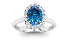 Load image into Gallery viewer, The Alexa - Oval Sapphire Halo Ring