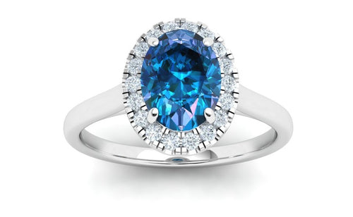 The Alexa - Oval Sapphire Halo Ring