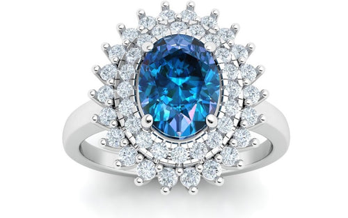 The Kendra - Sapphire Double Halo Ring