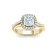 Load image into Gallery viewer, The Angelina - Cushion Cut Twisted Band Ring