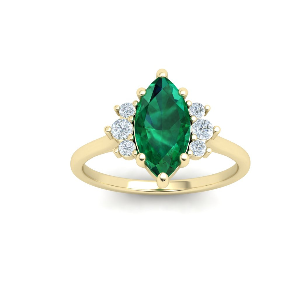 The Heather - Marquise Emerald Ring