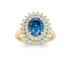 Load image into Gallery viewer, The Kendra - Sapphire Double Halo Ring