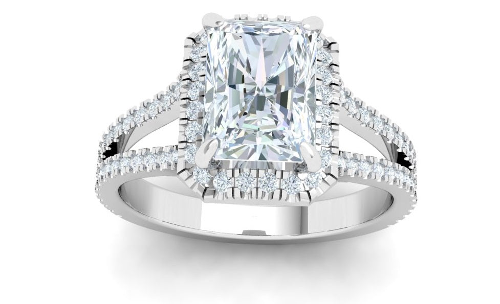 The Duchess - Radiant Cut with Halo Ring