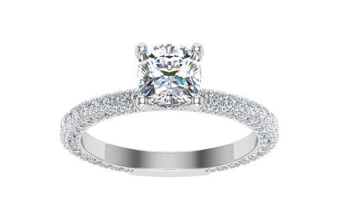 The Piper - Cushion Cut Micro Pavé Ring