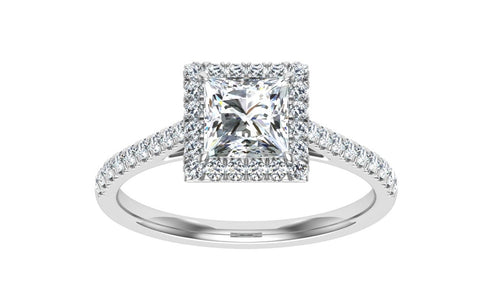 The Charlie - Princess Cut Halo Ring