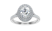 Load image into Gallery viewer, The Tessa - Oval Cut Double Halo Ring