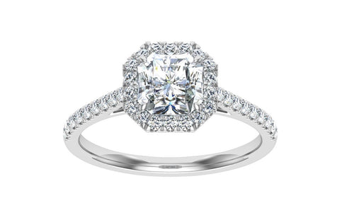 The Freya - Asscher Cut Halo Ring