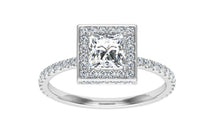 Load image into Gallery viewer, The Lara - Princess Cut Double Edge Halo Ring