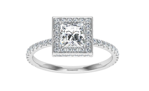 The Lara - Princess Cut Double Edge Halo Ring