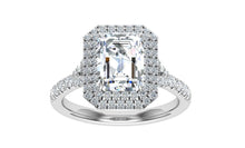 Load image into Gallery viewer, The Paige- Emerald Cut Double Halo Ring