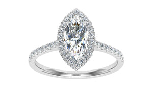 The Jacqueline - Marquise Cut Halo Ring