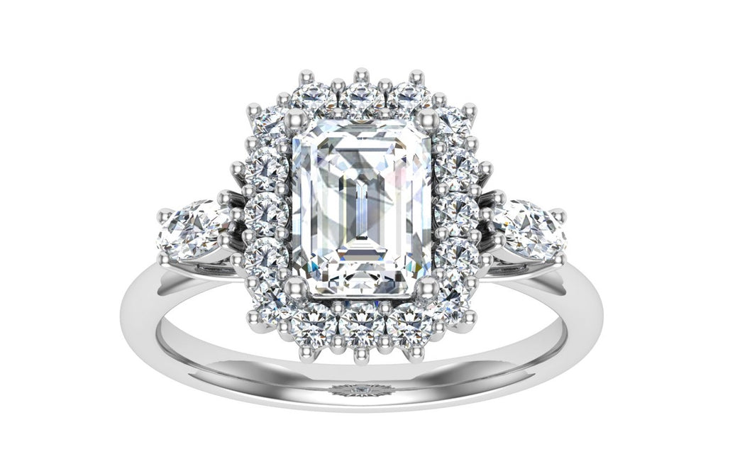The Grace - Emerald Cut Halo Ring