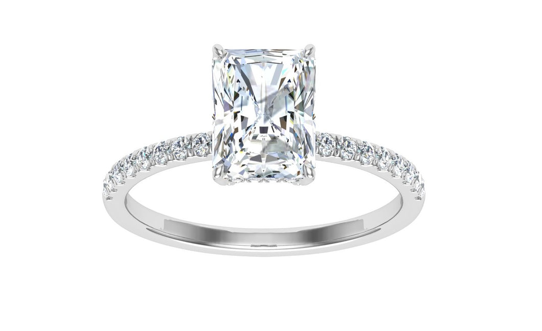 The Brooke - Radiant Cut Hidden Halo Ring