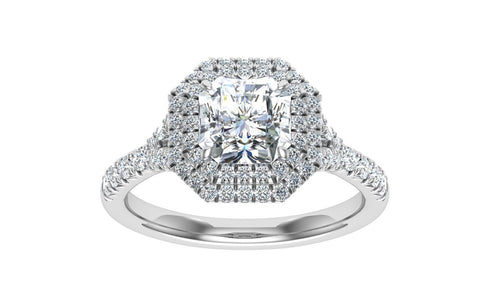 The Phoebe -Asscher Cut Double Halo Ring