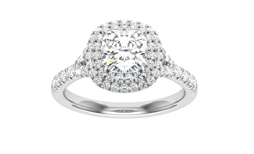 The Jess - Cushion Cut Double Halo Ring