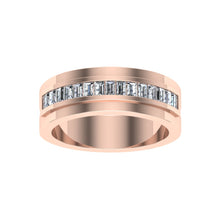 Load image into Gallery viewer, The David - Emerald Cut Pavé Band