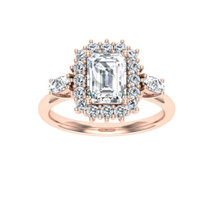 The Grace - Emerald Cut Halo Ring
