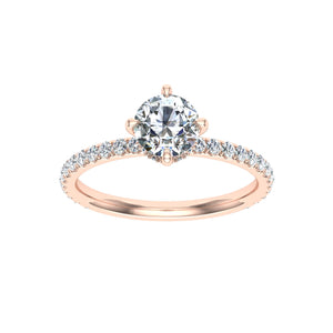 The Capri - Round Cut Compass Prong Ring