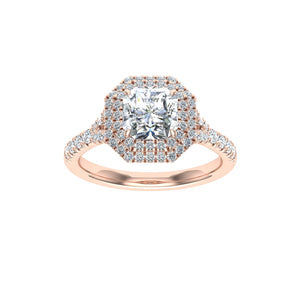 The Phoebe -Asscher Cut Double Halo Ring