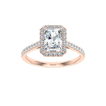 Load image into Gallery viewer, The Harmony- Radiant Cut Halo Ring