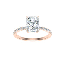 Load image into Gallery viewer, The Brooke - Radiant Cut Hidden Halo Ring